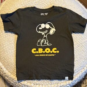 Uniqlo Kids Black Snoopy C.B.O.C. T-Shirt